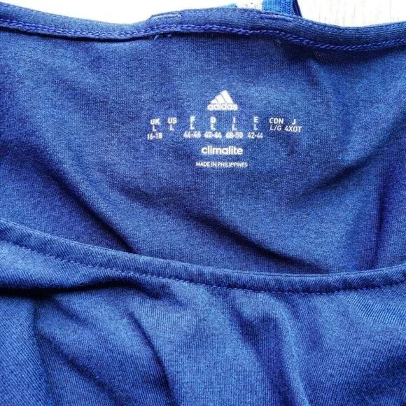 Adidas Climalite Racerback Tank Top Blue Womens Large - Picture 3 of 11